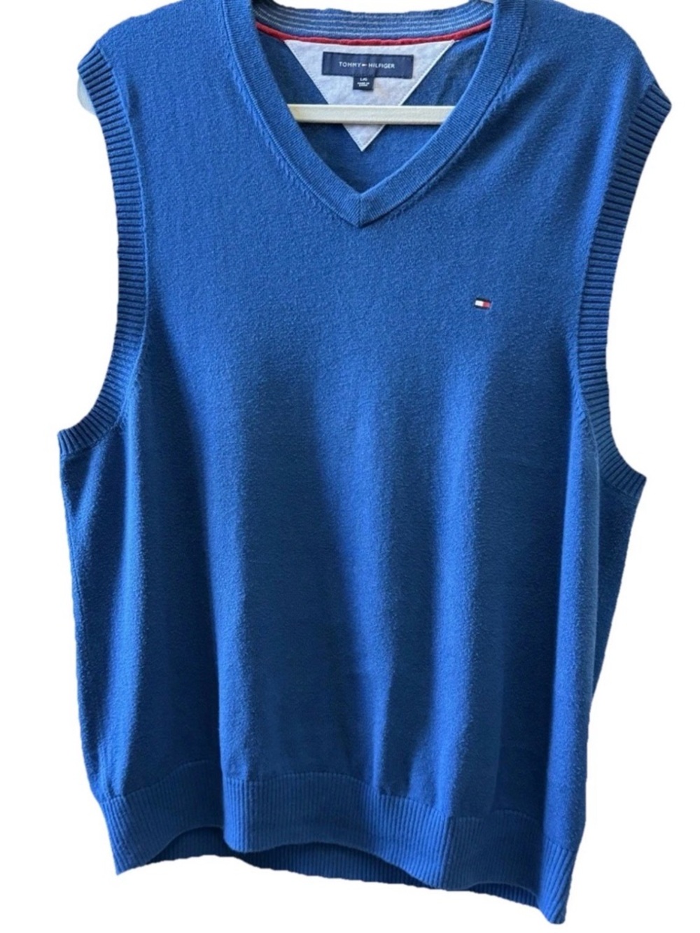 Men’s Tommy Hilfiger Blue V-Neck Golf Sweater Vest Sz LG